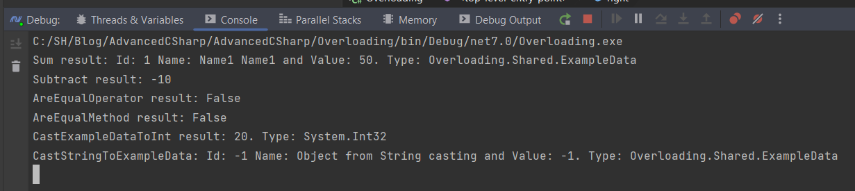 Advanced C#: Overloading