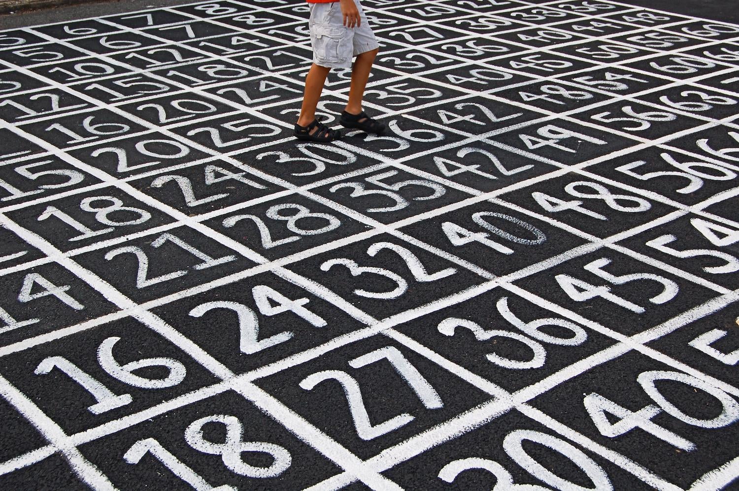 numbers pained on a street